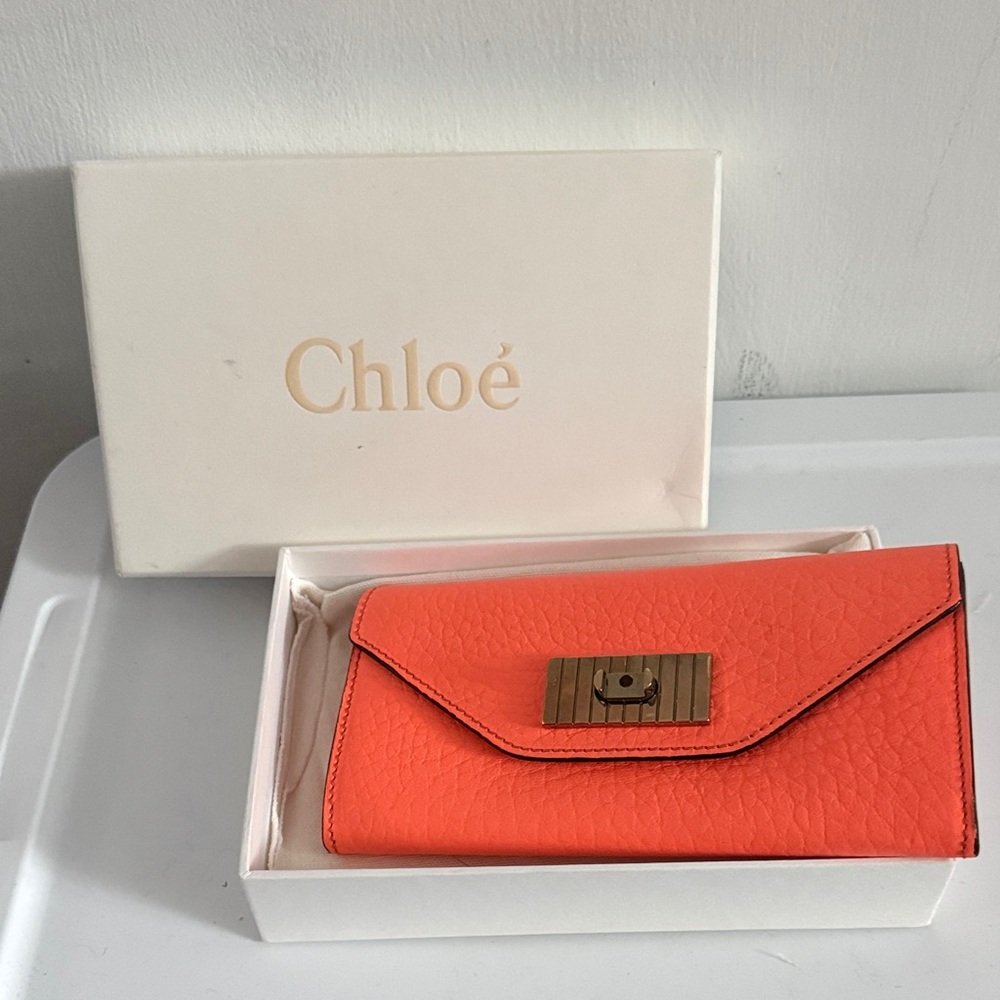 Chloé Orange Leather Wallet